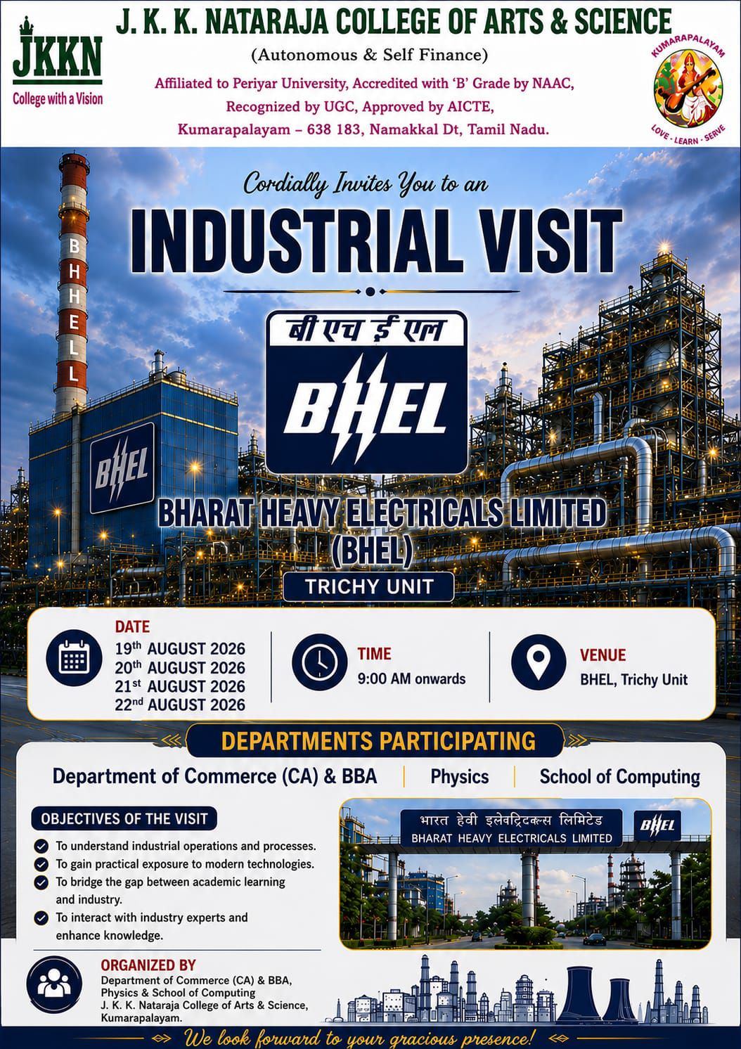 INDUSTRIAL VISIT – BHEL Beyond the Classroom, Into the Corporate World